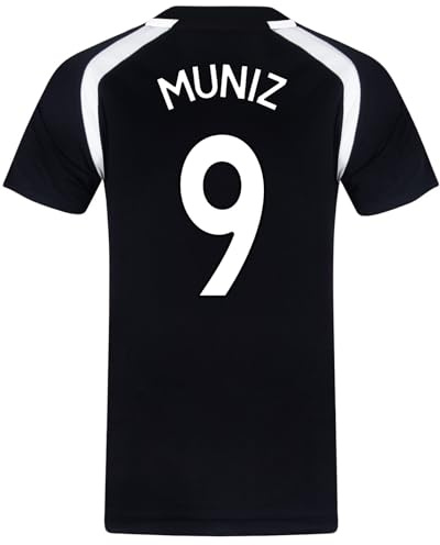 Fulham FC Mens Muniz 9 Poly T-Shirt Black Medium