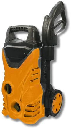 Briconess.com Nettoyeur haute pression électrique avec pistons en acier, fonction d'aspiration automatique, puissance 1400 W, poignée et roues