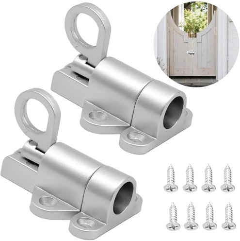 Bloqueo Automático Pestillo de Puerta Perno Resorte Aleación Pestillo Portatil Puerta Perno de Puerta de Resorte Con Tornillos Para Ventanas Puertas de Madera Armarios (plateado)