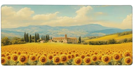 47.2 x 23.6 x 0.12 inch Large Mouse Mat Yellow,Desk Pad Sunflower Gaming Mouse Pad Large 120 x 60 cm,Extended Mousepad with Stitched Edges,Keyboard Mat with Anti-Slip Rubber Base,Gifts for Man -Y450