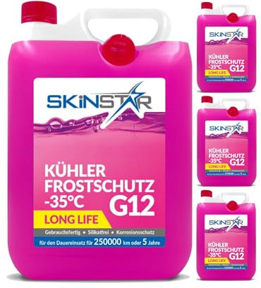 SkinStar Kühlerfrostschutz -35°C | G11 | G12 | G13 | Kühlflüssigkeit | gebrauchsfertig Kühlmittel | Antifreeze Frostschutz Auto | Autochemikalien (20l, G12)