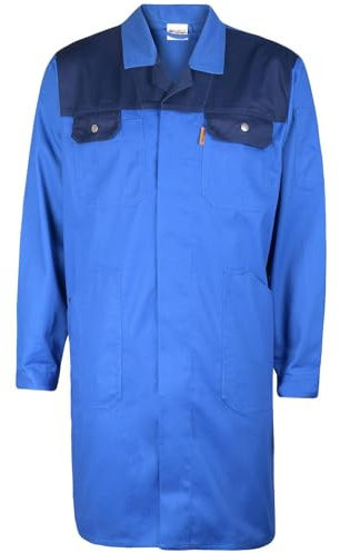 True Face Men's Work Jacket - Durable Canvas Shirt Jacket, Classic Long-Lasting Utility Coat, Rugged Outdoor Overall Design, Heavy-Duty Workwear for Construction, and Casual Use Blue - Overall L