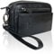 Leder Handgelenktasche für Unisex aus Rindleder 21- (147A) Herrentasche echtes Leder Tasche Bag Neu Farbe Schwarz