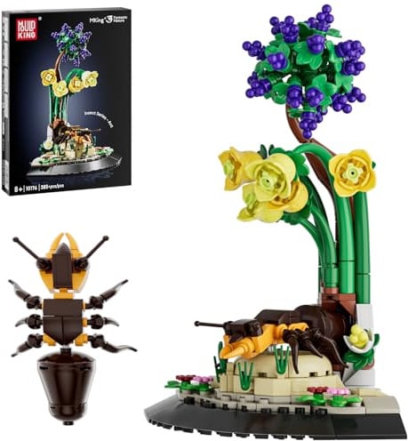 Mould King 10176 Blumen Insekten Klemmbausteine Ameise Bauspielzeug Insekt Bausteine Botanical Collection Tier Display Modell Deko Kompatibel mit Andere Marke(385 Teile)