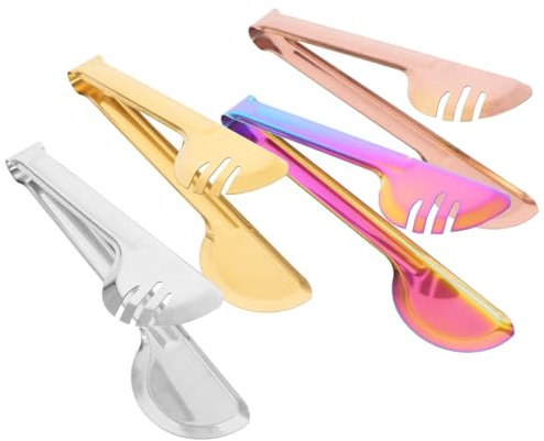 VILLFUL 4piezas Pinzas De Cocina Acero Inoxidable De Pinzas Para Comida y Ensalada Para Bbq y Carne