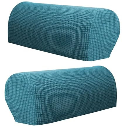 GMGQJST Armlehnenschoner 2pcs Stretchable Couch Sofa Armrest Covers Furniture Settee Arm Slipcover(Dark Green)