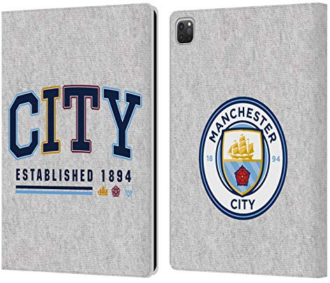 Head Case Designs Licenza Ufficiale Manchester City Man City FC City Established 1894 Grafici Custodia Portafoglio in Pelle Compatibile con Apple iPad PRO 12.9 2020/2021/2022