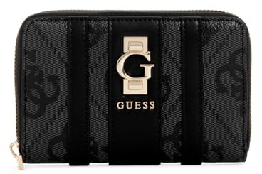 GUESS portafoglio Erenia Zip Around Wallet Coal Logo grigio scuro