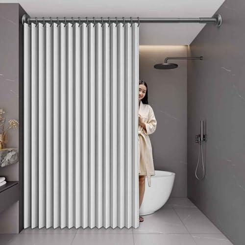 MTHGH Folding door curtain,With telescopic rod,Home Room Darkening Door Curtains,Privacy Pleated Folding Curtain With Magnetic Closure Closet Door Curtains(03,W 150*H 200cm)