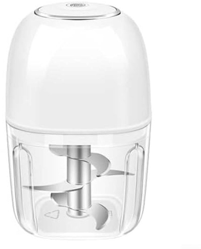 Filteilect Hachoir à ail électrique, 350 ml, rechargeable par USB, avec 6 lames en acier inoxydable, hachoir à légumes sans fil pour la cuisine