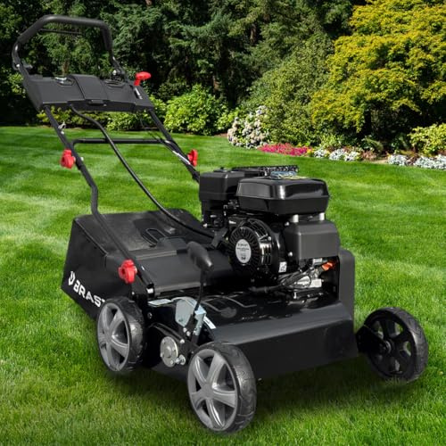 BRAST Vertikutierer Benzin 4,5kW (6,12PS) | 4-Takt Motor 212ccm | 40-45cm Arbeitsbreite | TÜV geprüft | 50L Fangkorb | viele Modelle für kleine bis sehr große Rasenflächen | BRB-RV-40212s ESTART