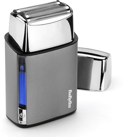 BaByliss Super‑X Doppelfolienrasierer für Herren – Ultraglattes Finish, doppelte Japanstahl‑Folien, kabellos mit Lithium‑Ionen‑Akku, Wet & Dry IPX7, USB‑C, FS996DE