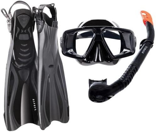 Osprey Adult Snorkel Set with Mask, Snorkel, Fins & Carry Bag