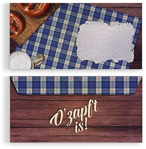 (50 x) Briefumschläge DIN-Lang Oktoberfest Einladungskarten Kuvert selbstklebend