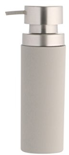 axentia Lena, Badaccessoire, Seifenspender, Spender für Küche und Bad, Pumpe verchromt, Portionierung für Flüssigseife, Taupe Lotionspender, Edelstahl, 6.5 x 6.5 x 21 cm