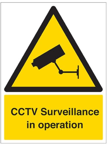 V Safety Security Notice, CCTV Surveillance Camera In Use Sign - 150mm x 200mm - 1mm Rigid Plastic