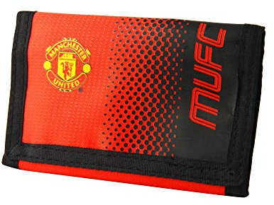 Manchester United FC Official Fade Touch Fastening Football/Soccer Crest Wallet (One Size) (Red/Black)