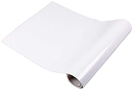 Papel adhesivo de vinilo brillante y resistente al agua, para cubrir encimeras, armarios y muebles (61 cm x 500 cm, blanco perla)