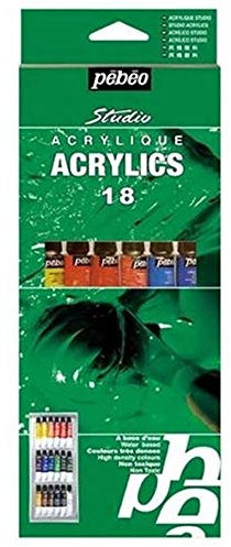 Pébéo 666017 Acrylique Studio Set de 18 tubes 12ml
