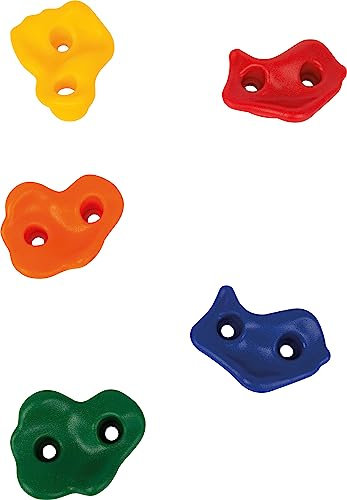 small foot 10880 Pierres d'escalade Voltige en matériau Robuste et résistant aux intempéries,matériel de Fixation Inclus Multicolore