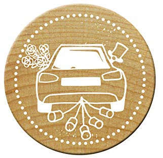 Woodies COLOP Holz-Stempel - Hochzeitsauto 2 - Abdruckgröße 30 mm