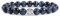 MetJakt Natürliche 8 mm Edelsteine Heilung Crystal Stretch Perlen Armband Armreif mit 925 Sterling Silber Double Happiness Anhänger (Blue Tiger Eye)