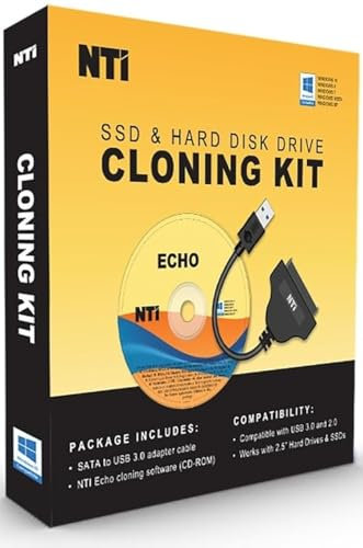 NTI Cloning Kit | New! Version 6 of NTI Cloning Software | Best for SSD and HDD Upgrades | Software via Download | SATA-to-USB Adapter Included for 2.5 SSD and HDD