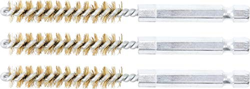 BGS 3078-9-M | Messingbürste | 3-tlg. | 9 mm | Antrieb Außensechskant 6,3 mm (1/4) | Loch-Drahtbürsten | für BGS 3078