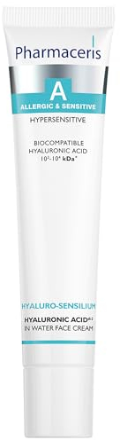Pharmaceris A Hyaluro-Sensilium, Gesichtscreme, Hyaluronsäure in Wasser Creme für Allergische und Empfindliche Haut, Lindert Reizungen - 40 ml