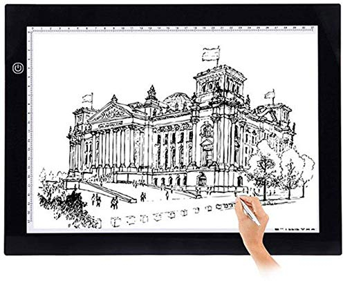 A4 Tablette Lumineuse, LED Light Pad Ultra Light Box Luminosité Réglable Table Lumineuse Mémoire Magnétique Touche Tactile Tablette Dessin Lumineuse Pad pour Dessin Calligraphie Sérigraphie
