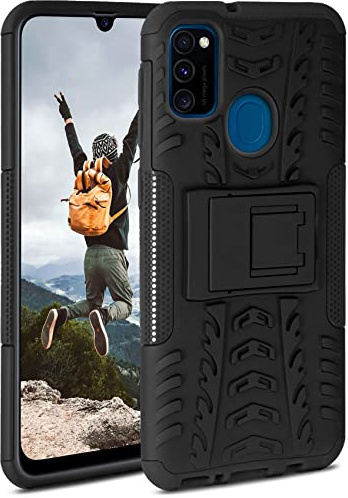 ONEFLOW Tank Case für Samsung Galaxy M30s Hülle Outdoor, stabile Panzerhülle mit Kamera und Display Schutz, sichere Handyhülle, TPU Handy Schutzhülle mit Ständer, Schwarz