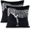 AmeliaHome Kissenbezüge 2er Set Kissenbezug Deko Kissenhülle 45 x 45 cm Nancy Zebra