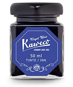 Kaweco Ink Bottle 50 ml Royal Blue I Premium Ink for Fountain Pen in Glass I with Kaweco Quality Seal I Vegan Cruelty Free Water Soluble Calligraphy Lettering Writing