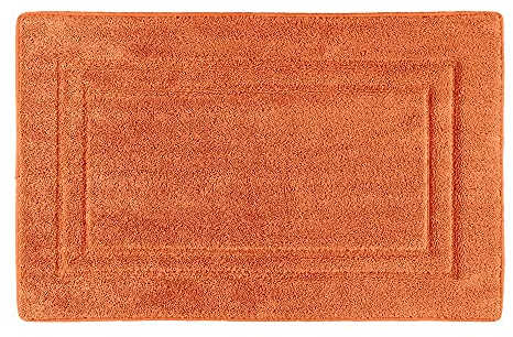 PANA Viskoelastische Frottee Badematte I Hochflor Badvorleger I Duschvorleger mit viskoelastischem Memoryschaum I rutschfest und saugstark I Größe: 50 x 80 cm I Farbe: Kupfer