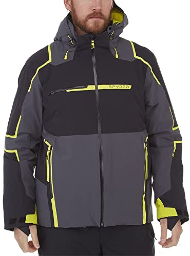 Spyder M Titan Colorblock - Dermizax™ Wasserdichte isolierte Herren PrimaLoft Skijacke, Größe XL - Farbe Black - Citron