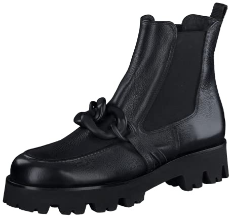Paul Green Mujer Botines, señora Botas Chelsea,Botas,Medias Botas,botín,Bota de Deslizamiento,Plano,Schwarz (Black),38.5 EU / 5.5 UK