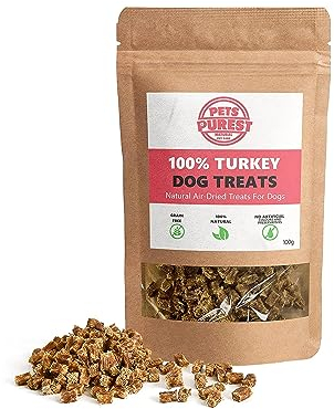 Pets Purest Natürliche Hundesnacks mit 100% Truthahn - leckere getreidefreie, fettarme und proteinreiche, hypoallergene Kausnacks für das Training für Hunde, Welpen und ältere Tiere.