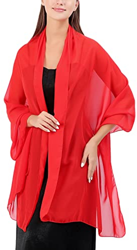 Ladiery Sheer Chiffon Tücher und Wraps für Abendkleider, Damen leichter weicher Schal für Hochzeit Braut Schultertuch