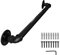 Lechansen Handrail for Staircase, Wall Mount Black Banister Stair Handrail for Indoor Outdoor, 55cm Length Wrought Iron Pipe Stairs Hand Rail Anti-Slip Steps Grab Bars, Diameter 3.2cm