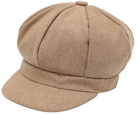 ZYLC Warme Schirmmütze Barett Mütze Winter Ballonmütze Klassisches Design(Tan),Einheitsgröße