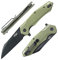 Firebird GANZO FH31B-GB EDC Faltbares Taschenmesser, rasiermesserscharf, D2 Edelstahl, Schwarze Klinge, G10 Griff mit Clip, Outdoor Klappmesser (Grün)