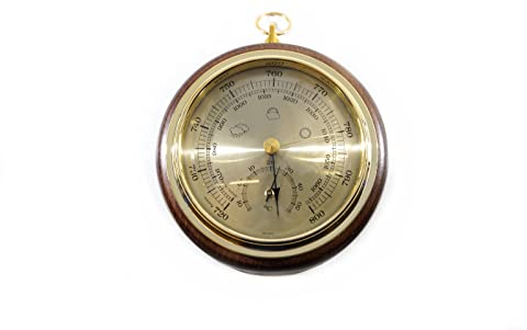 Objecta Vintage Barometer, Thermometer, Hygrometer, Analog, auf Holzuntergrund