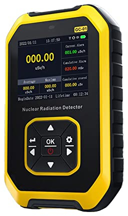 Lioaeust Rilevatore di radiazioni nucleari, rilevatore di radiazioni nucleari contatore Geiger tester radioattivo di allarme di dose personale,Tester di raggi X, γ e β con display LCD, 120x78x27mm