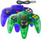 Hovlian 2 Pack Classic Controller Wired 64-Bit Gamepad Joystick für N64 Konsole (Clear Blue and Clear Green)
