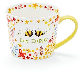Cooksmart 3D-Tasse im britischen Design, Tier-Tasse als tolles Geschenk, 3D-Tasse, ideal für Vatertag, Muttertag, Geburtstag - Bee Happy