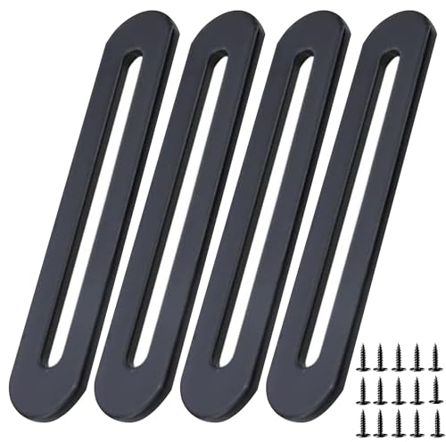Placa de Unión para Madera 155 x 19mm Placa Union Soporte Planos Negro Soportes de Placa Plana para Fijación y Reparación de Muebles de Madera 4PCS(4PCS, 155*19mm)