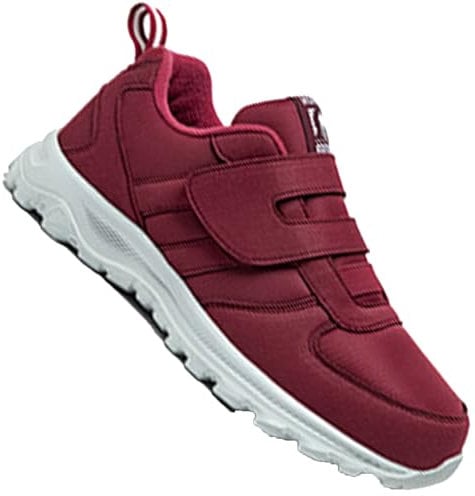 AZMAHT Chaussures pour œdèmes diabétiques Larges Chaussures pour Personnes âgées gonflées de Pied de Grande Taille, Chaussures de Sport réglables,Women Red,42/260mm
