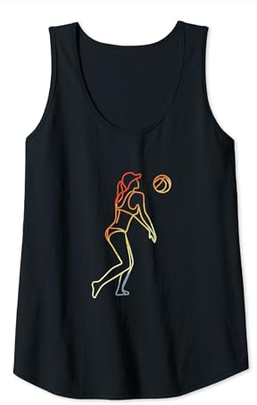 Damen Beach Volleyball Frauen Skizze Beachvolleyball Mädchen Tank Top