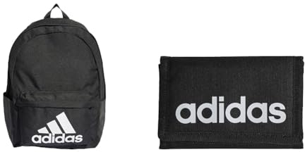 adidas Unisex Badge of Sport Rucksäcke, Black/White, One size & HT4741 LINEAR Wallet Wallets Unisex Adult Black/White Größe NS