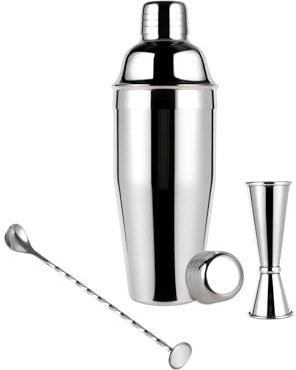 Thecosky Juego de coctelera de 24 onzas con medidor de 28.3 g y 56.7 g – Juego de coctelera de Martini con iniciales de monograma, coctelera de barra de acero inoxidable 304 para Margarita, regalo